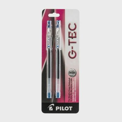 Pilot G-Tec Gel Pens, 0.4, Blue, Pack of 2