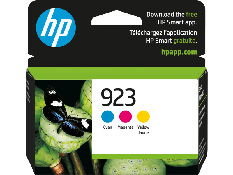 HP 923 Cyan, Magenta, Yellow Ink Cartridges, 3 Pack