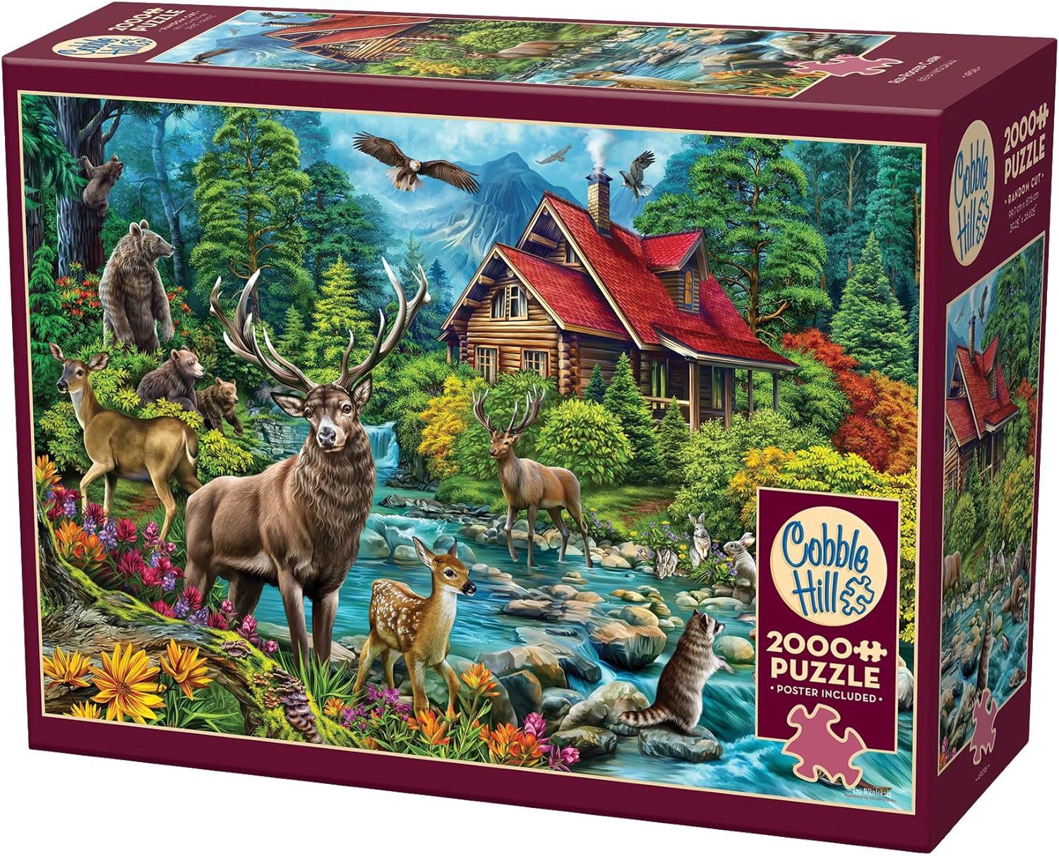 Cobble Hill 2000 Piece Puzzle - Red-Roofed Cabin