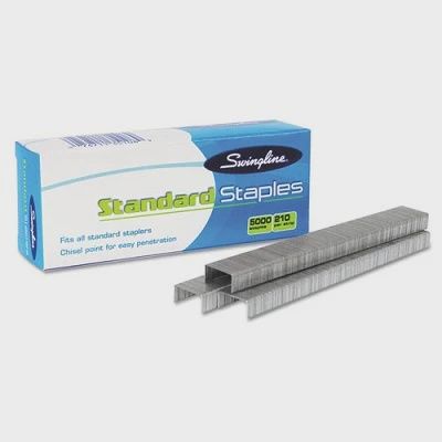 Swingline Standard Staples, Chisel Point, Box of 5000
