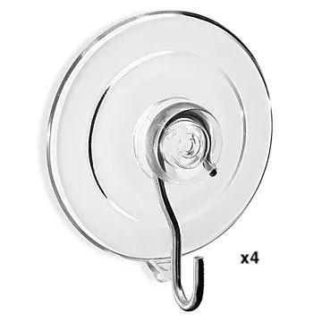 Suction Cup with Hook, 4 Pack