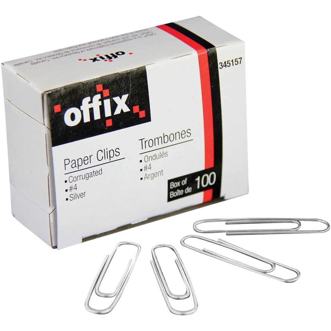 Offix Jumbo Paper Clips #4, Box of 100