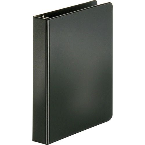 1" Round-ring Binder, 3 Ring, 8 1/2 x 5 1/2", Black