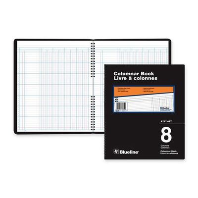 Blueline 767 Series Double Format Columnar Book, 8 Columns