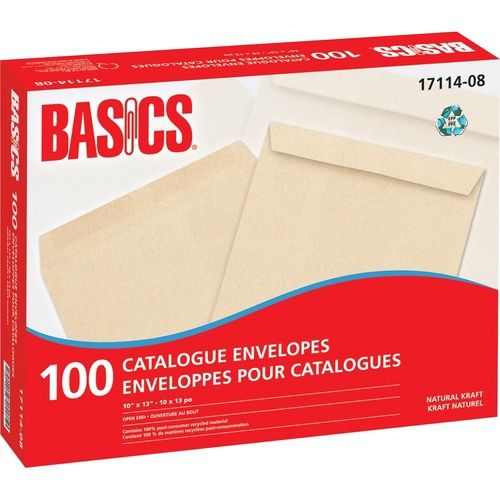 Catalogue Envelopes Natural Kraft 10" x 13", 100 Pack