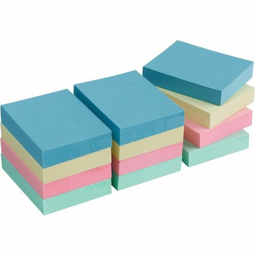 Business Source Pastel Colour Adhesive Notes - 1 7/8" x 1 3/8", 12 Pack