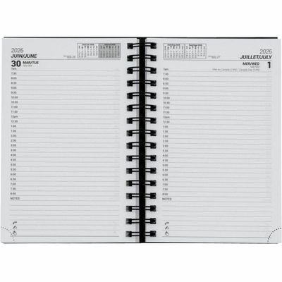 Basics Daily Diary Agenda, Bilingual, 8" x 5", 2026