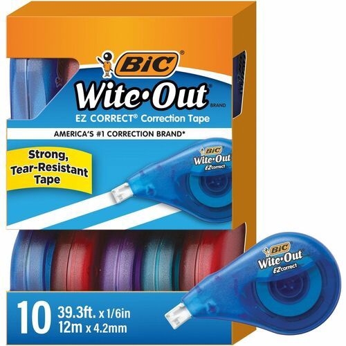 BIC Wite-Out Brand EZ Correct Correction Tape, 10 Pack
