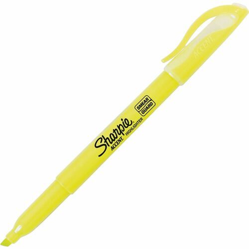Sharpie Highlighter, Pocket, Chisel Tip, Fluorescent Yellow, Box of 12