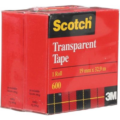 3M Scotch Transparent Tape, 19mm x 32.9m, 10 Pack