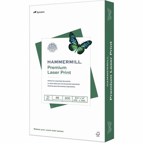 Hammermill Premium Laser Print Paper, White, 98 Brightness, Legal, 8 1/2" x 14", 24 lb, Ream of 500 Sheets