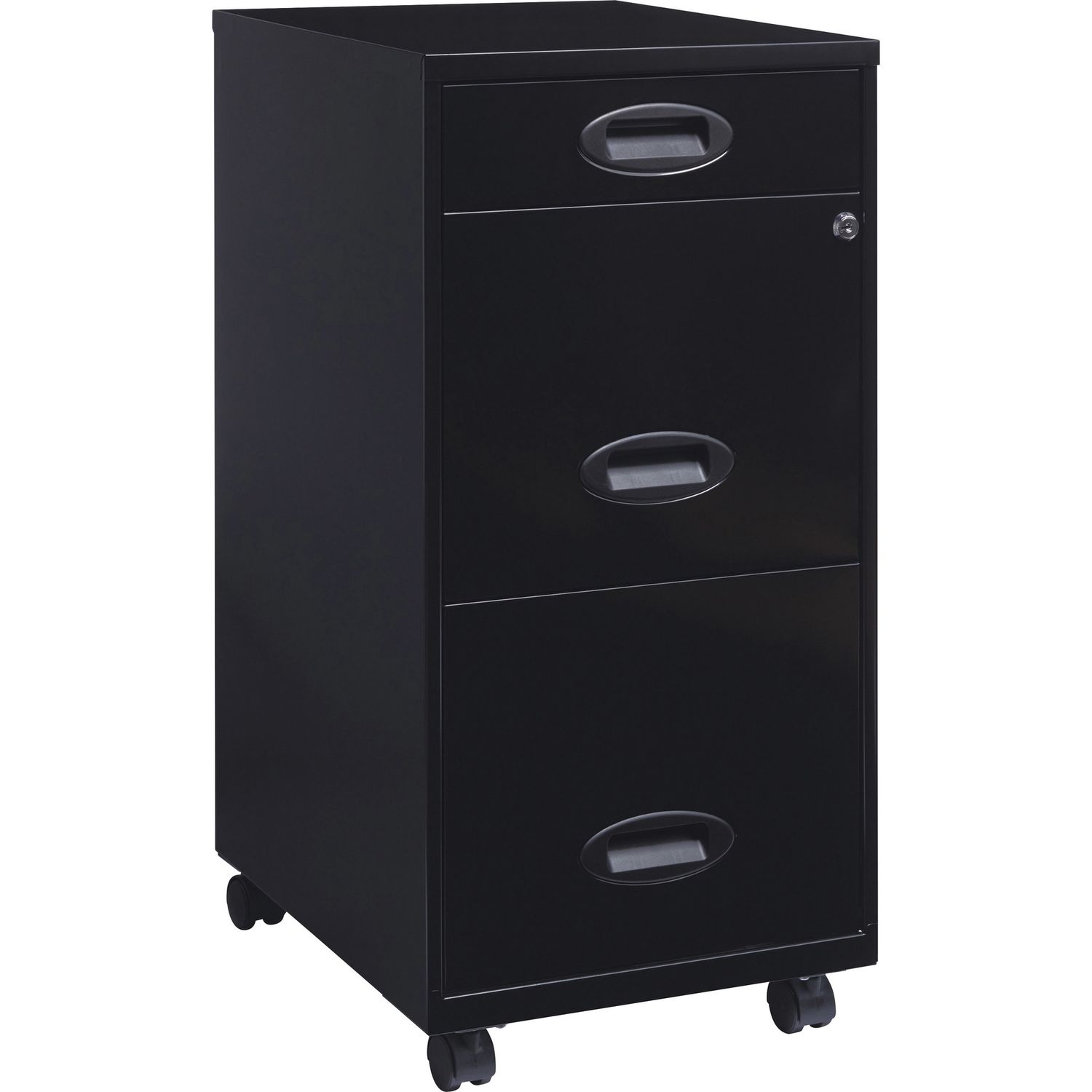Lorell SOHO 18" 3-Drawer File Cabinet, Black