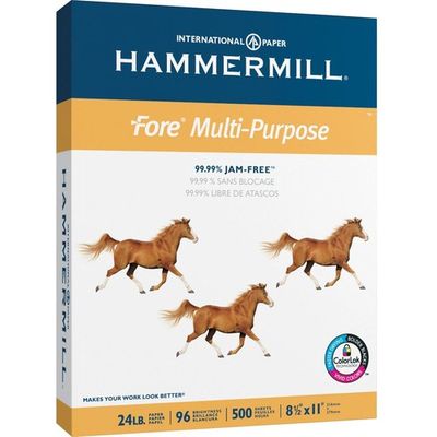 Hammermill Fore Multipurpose Paper, 8 1/2" x 11, 24 lb, Reams of 500 Sheets