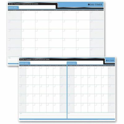 Quartet 30/60 Day Laminated Planner, Monthly, 24" x 36", Bilingual