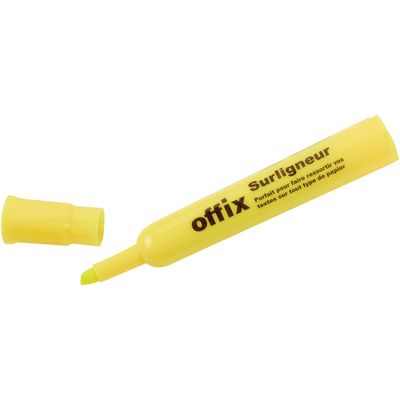 Offix Highlighters, Chisel Point, Yellow