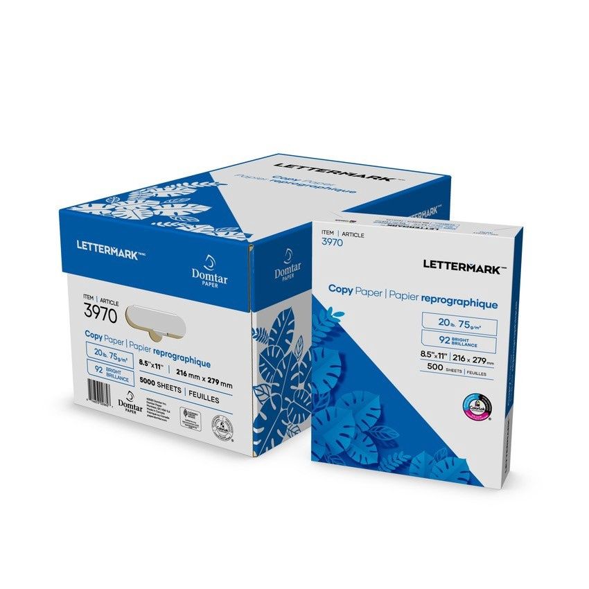 Domtar Lettermark, 20lb Premium Bond, 8.5 X 11, 5000 Sheets Per Case