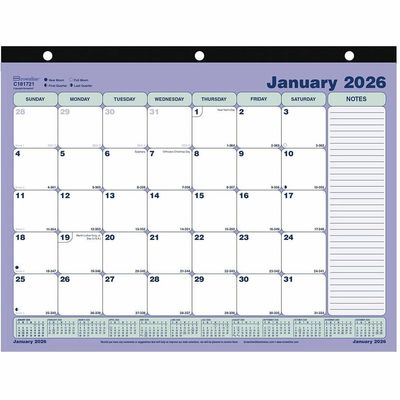 Brownline Monthly Desk Pad/Wall Calendar, 11"x 8-1/2"