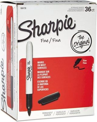 Sharpie Permanent Marker, Fine Point, Black, 36 Pack