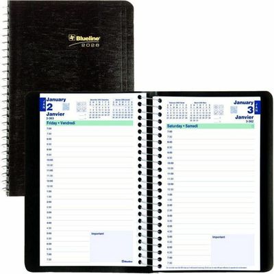 Blueline Daily Planner 8"x 5" Spiral Bind 2026
