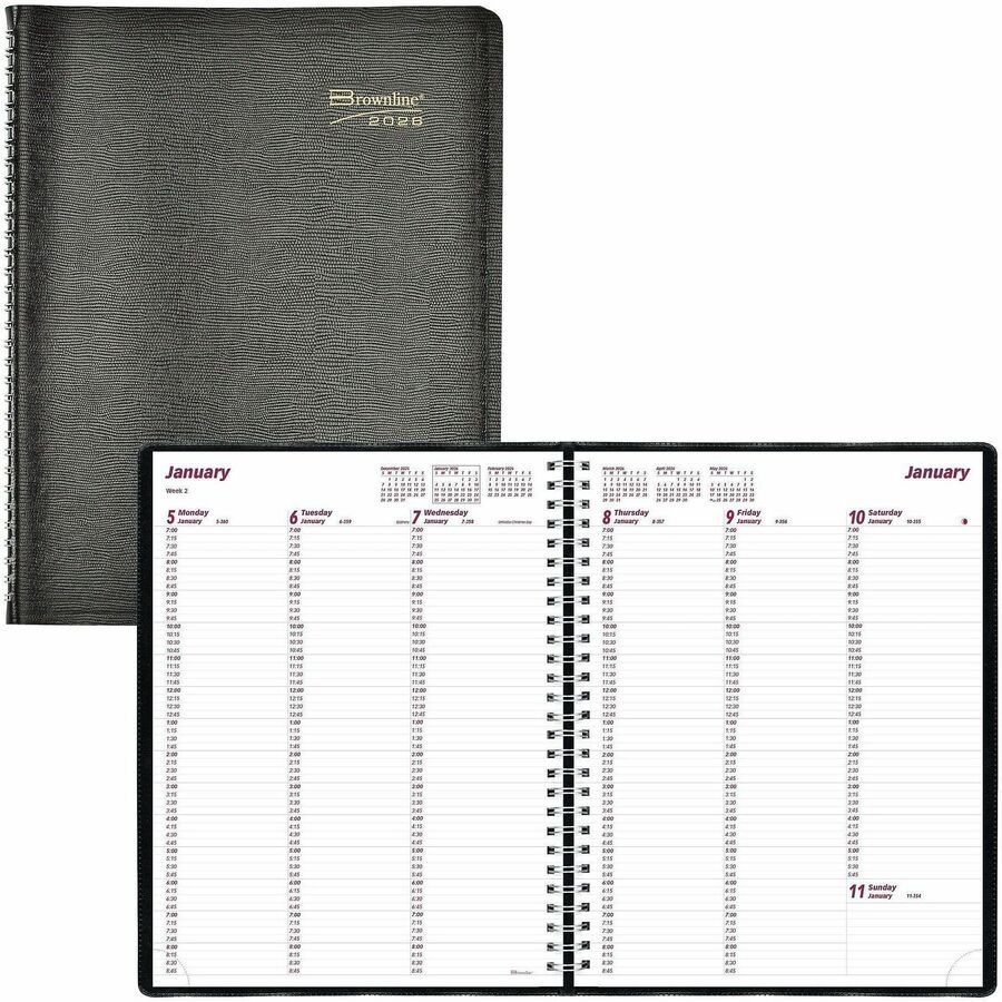 Brownline Weekly Planner, Appointment Book, 11" x 8 1/2", CB950.BLK