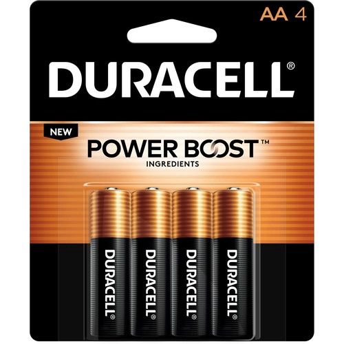 Duracell Coppertop Alkaline AA Battery, 4 Pack