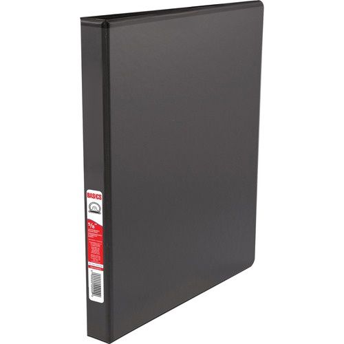 Basics Customizable Round Ring Binder 5/8" Black