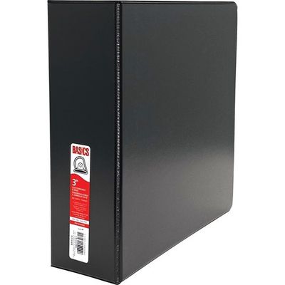 Basics Customizable D-Ring Binder 3" Black