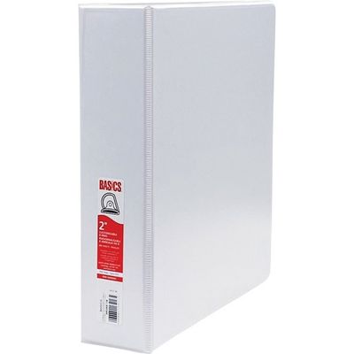 Basics Customizable D-Ring Binder 2" White