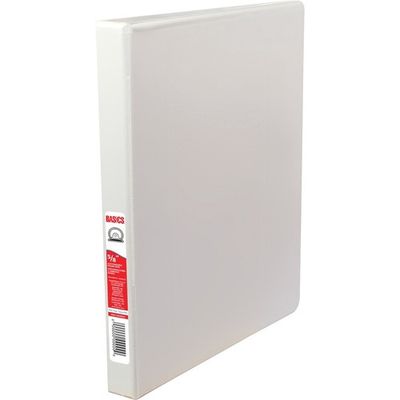 Basics Customizable Round Ring Binder 5/8" White