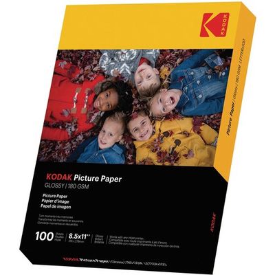 Kodak Inkjet Photo Paper, 48 lb, Glossy, 100 Pack