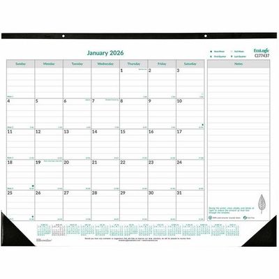 Brownline Ecologix Monthly Desk Pad, 17" x 22"
