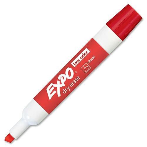 EXPO Large Barrel Dry-Erase Markers, Chisel Point, Red