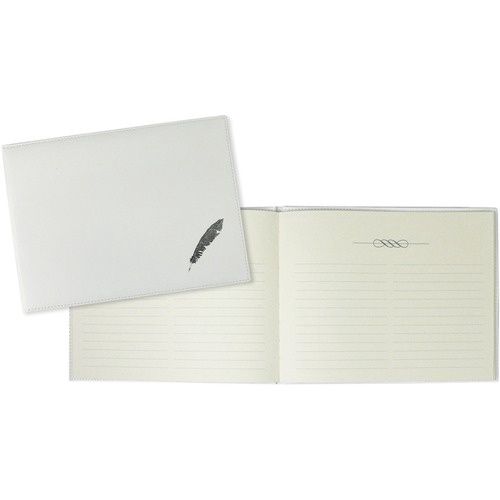 Visitor Book, 100 Pages, 7" x 10", Cream Pages, White Cover