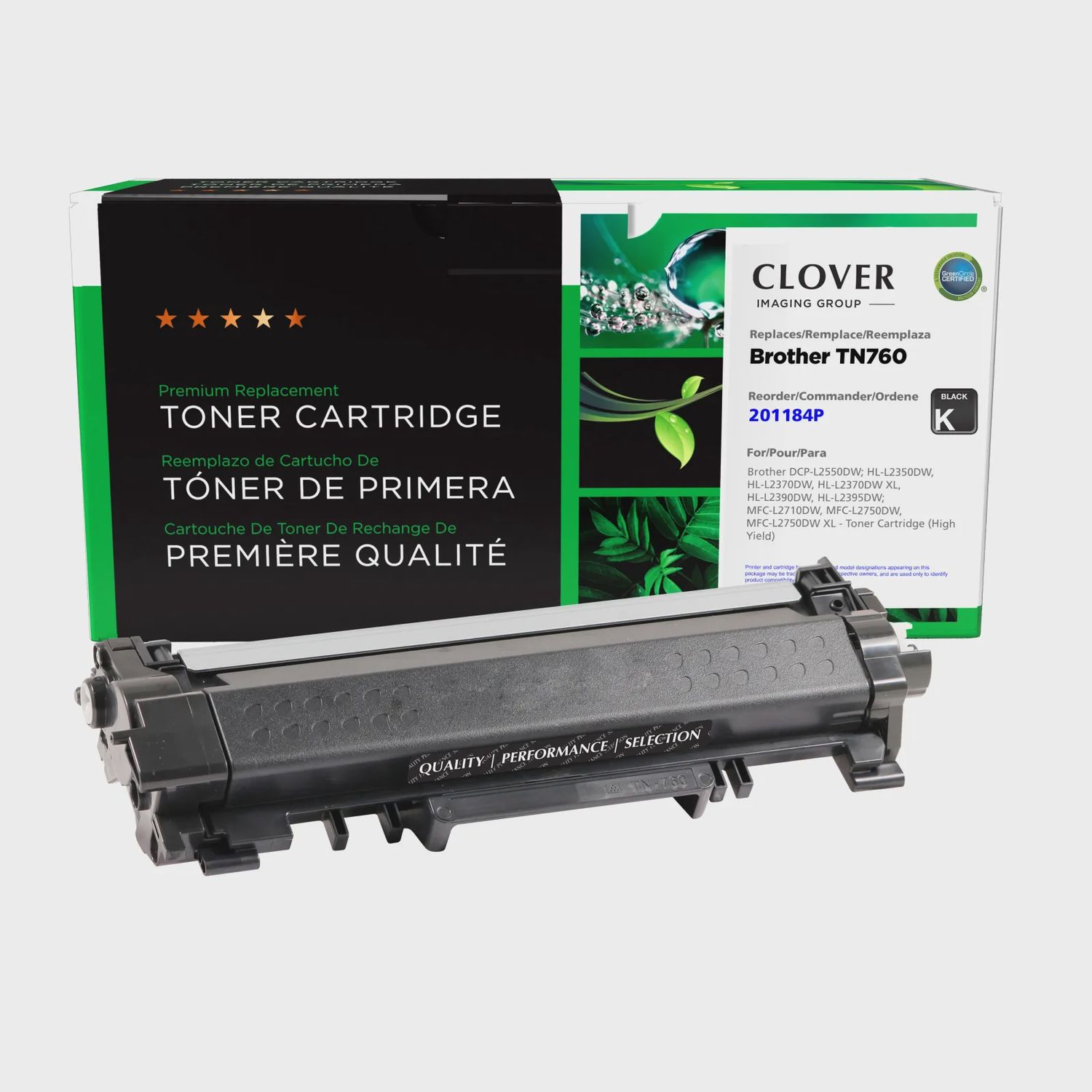 Brother TN760 High Yield Black Toner Cartridge, Premium Compatible