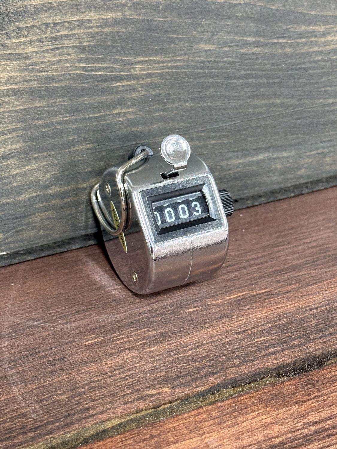 Company Tally Counter with Finger Ring, Silver
