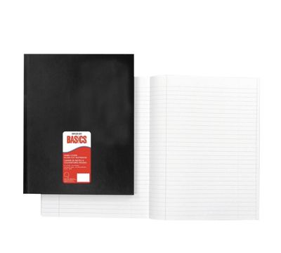 Hard Cover Notebook 9" x 7 1/4", 192 Pages, Black
