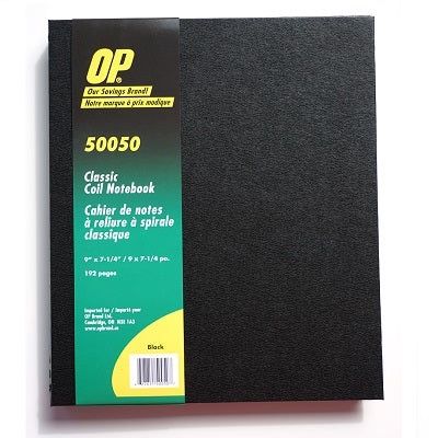 Notebook, 192 Pages, Twin Wirebound, Ruled, Hard Cover, With Pocket, Black