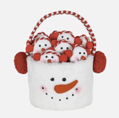 9" Fabric Snowman with Earmuffs Ornament