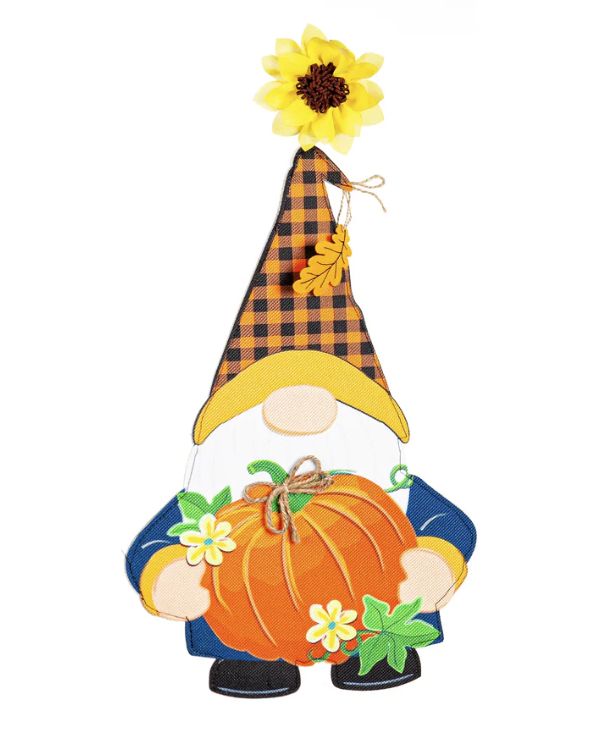 Fall Gnome with Pumpkin LED Window Décor