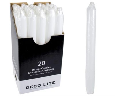 10" Dinner Candle Deco Lite White - Single Candle