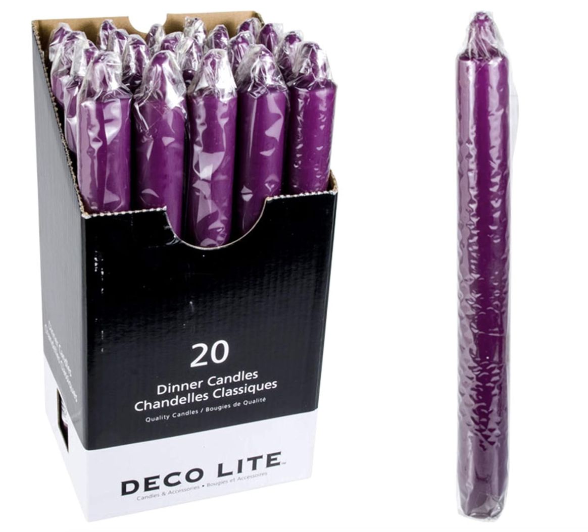 10" Dinner Candle Deco Lite Purple - Single Candle