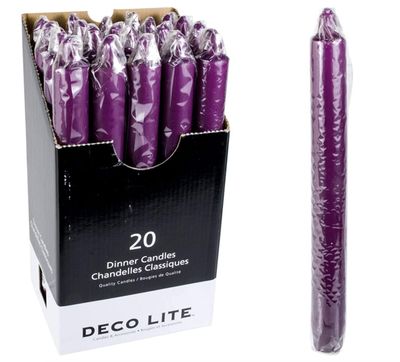 10" Dinner Candle Deco Lite Purple - Single Candle
