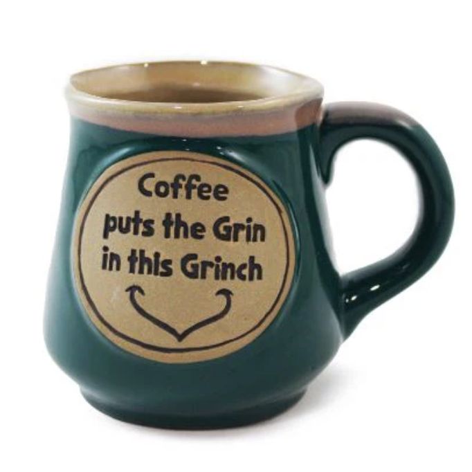 Coffee Puts The Grin in this Grinch - 16oz Mug, Green Ceramic