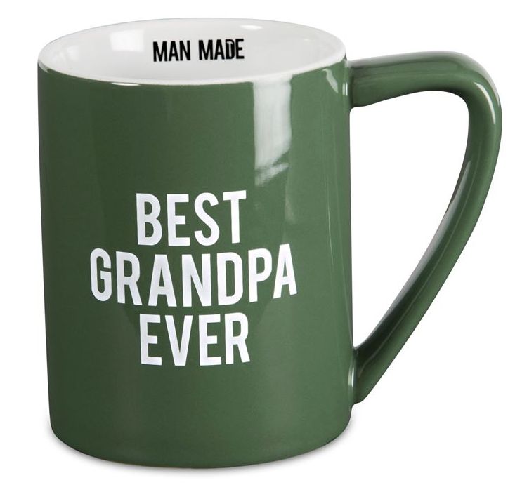 Best Grandpa Ever Mug, 18oz, Green Ceramic