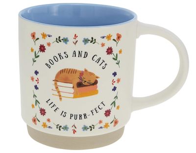 Books And Cats Mug, 18oz, Ceramic