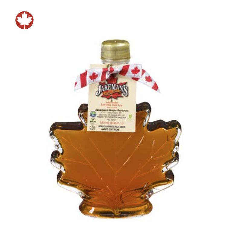 Jakeman's Maple Syrup, Autumn Leaf Glass, 250ml