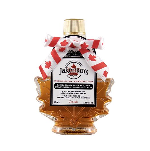 Jakeman's Maple Syrup, Autumn Leaf Glass, 50ml