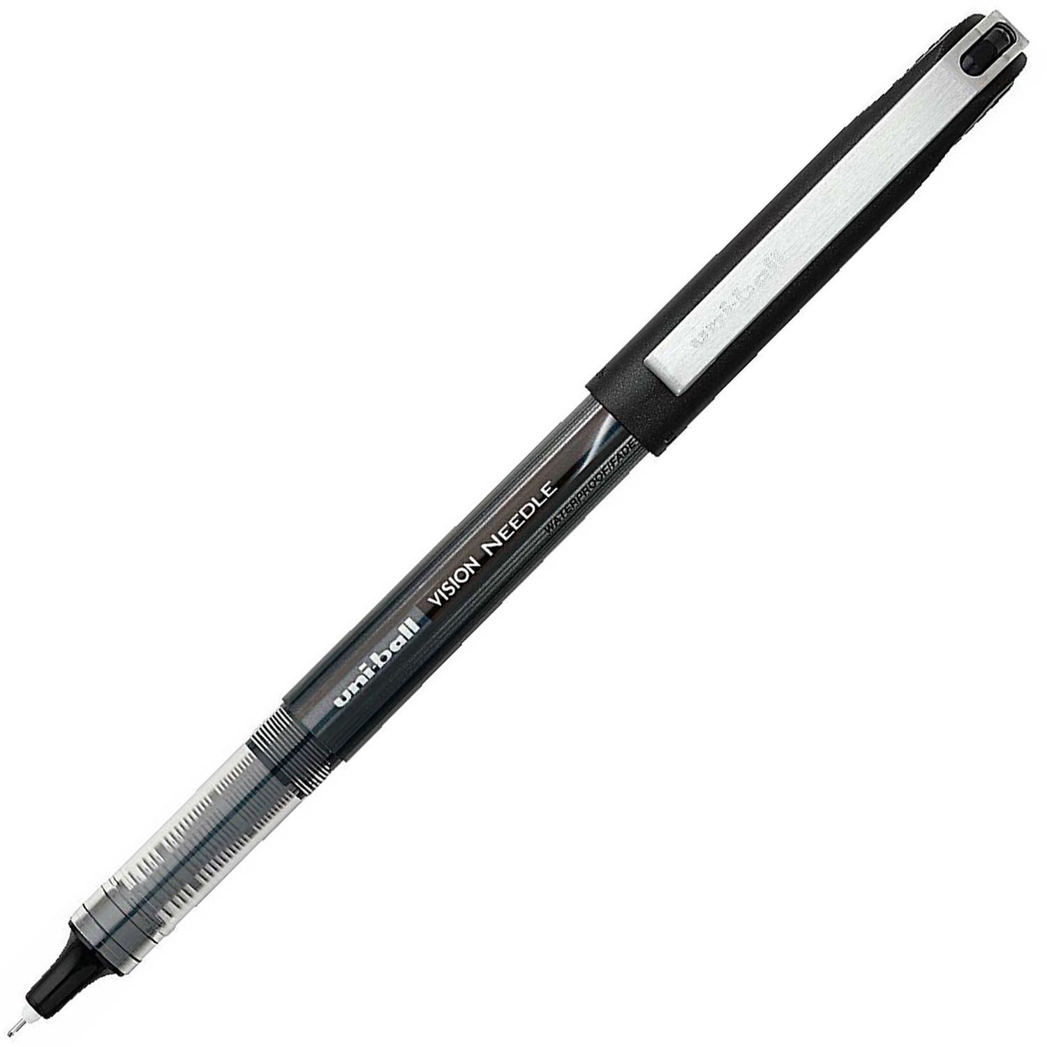 uniball Vision Needle Rollerball Pens, Micro Point, 0.5 mm, Black Ink
