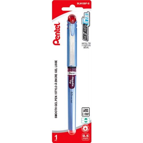 Pentel EnerGel Needle-Tip Gel Stick Pen, 0.5mm, Red