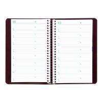 Blueline Daily Planner 8"x 5" Spiral Bind 2026, Burgundy